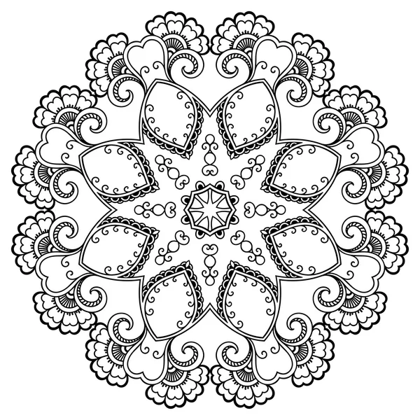 Vector henna tatoo mandala. Estilo Mehndi . — Vector de stock