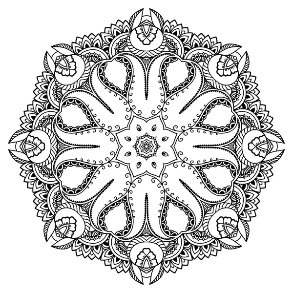 Vector henna tatoo mandala. Estilo Mehndi . —  Vetores de Stock