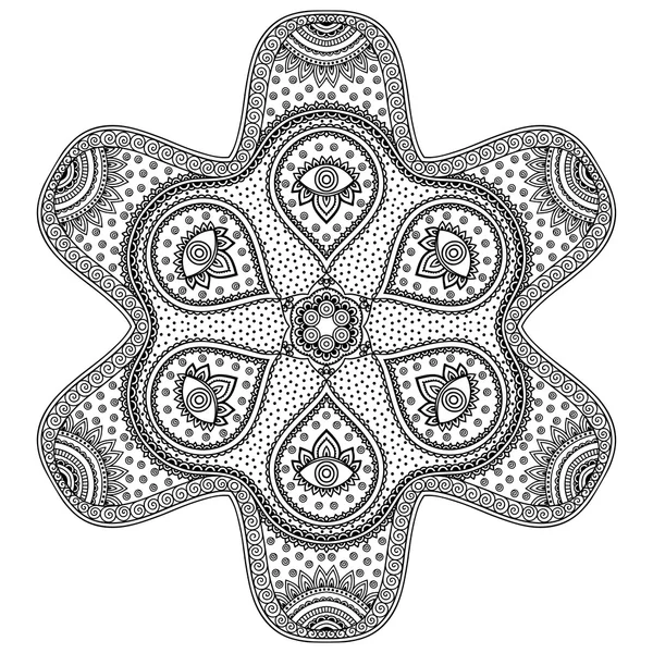 Vektör kına dövme mandala. Mehndi stili. — Stok Vektör