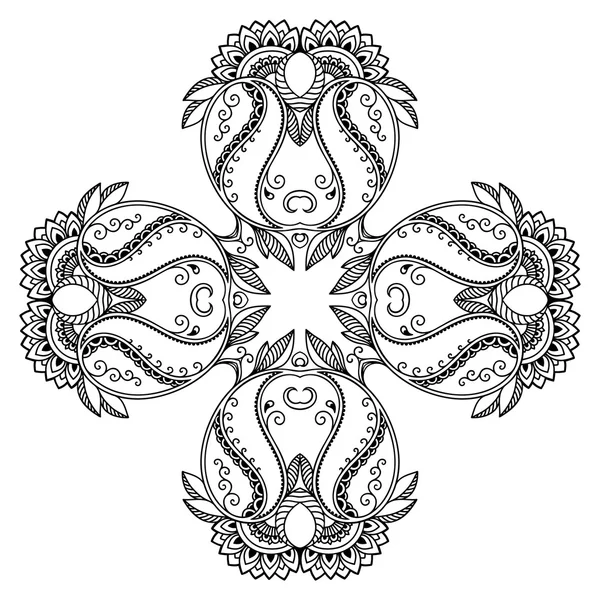 Vector henna tatoo mandala. Estilo Mehndi . — Archivo Imágenes Vectoriales