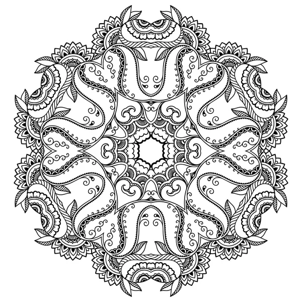 Vector henna tatoo mandala. Style Mehndi . — Image vectorielle