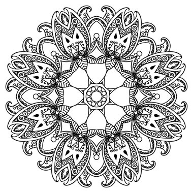 Vektör kına dövme mandala. Mehndi stili.