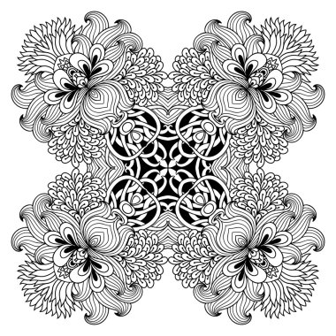 Vektör kına dövme mandala. Mehndi stili.