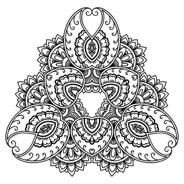 Vektör kına dövme mandala. Mehndi stili.