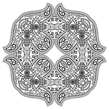 Vektör kına dövme mandala. Mehndi stili.