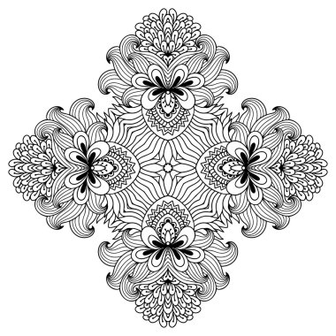 Vektör kına dövme mandala. Mehndi stili.