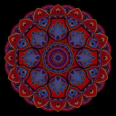 Oryantal tarzı renkli mandalalar vektör görüntü.