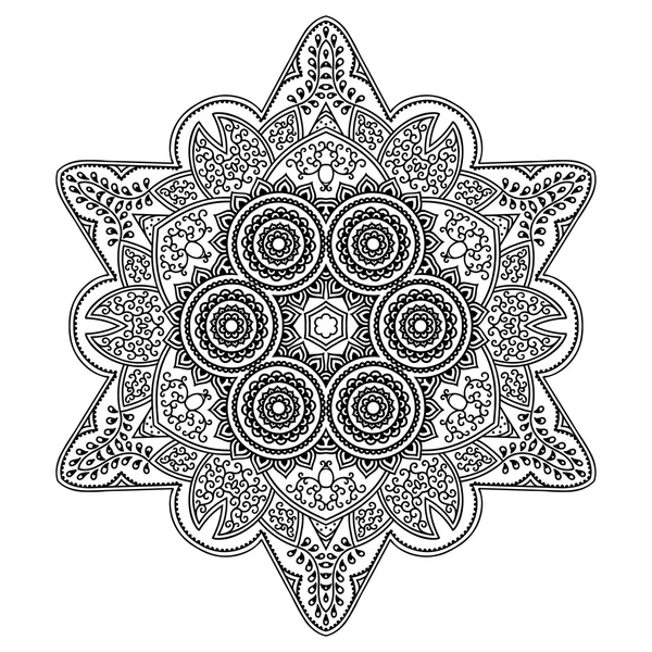 Mandala tatoo all'hennè vettoriale. Stile Mehndi . — Vettoriale Stock