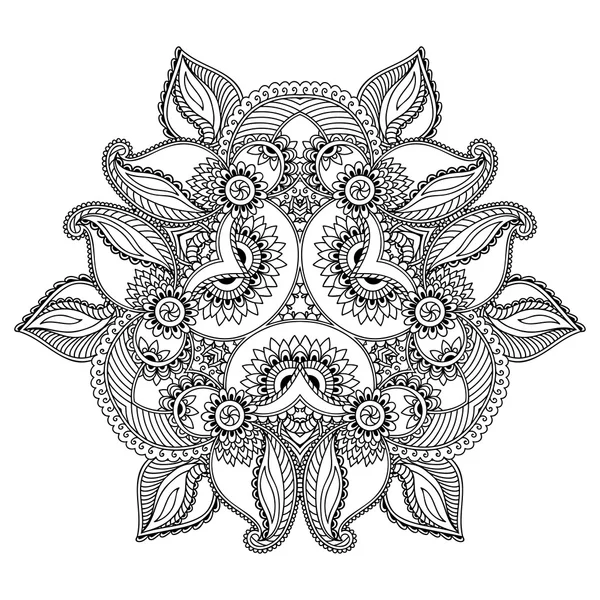 Vector henna tatoo mandala. Estilo Mehndi . — Archivo Imágenes Vectoriales