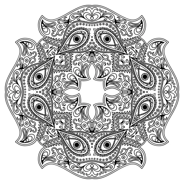 Vector henna tatoo mandala. Estilo Mehndi . — Archivo Imágenes Vectoriales