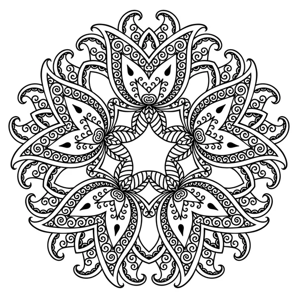 Mandala tatoo all'hennè vettoriale. Stile Mehndi . — Vettoriale Stock