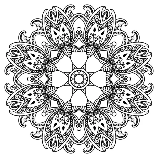 Vector henna tattoo mandala. Mehndi stijl. — Stockvector