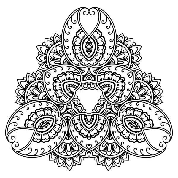 Mandala tatoo all'hennè vettoriale. Stile Mehndi . — Vettoriale Stock