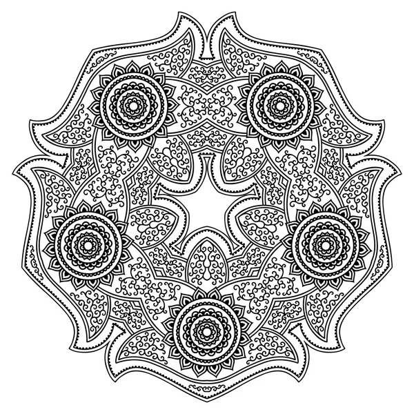 Vector henna tatoo mandala. Estilo Mehndi . — Archivo Imágenes Vectoriales