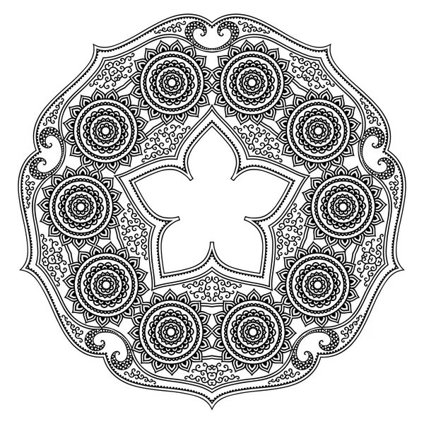 Vector henna tatoo mandala. Estilo Mehndi . — Vetor de Stock