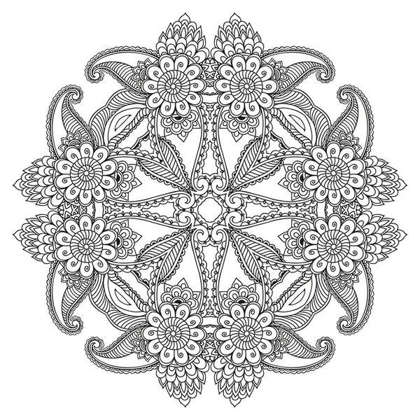 Vector henna tattoo mandala. Mehndi stijl. — Stockvector