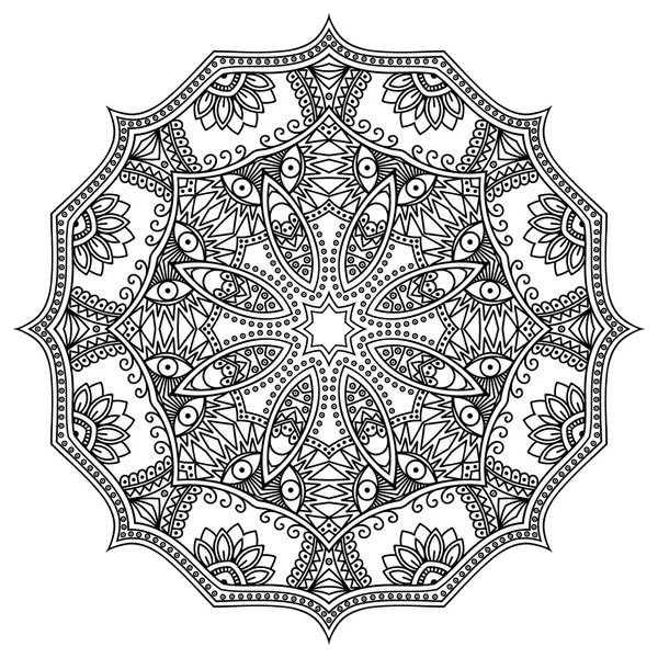 Vector henna tatoo mandala. Estilo Mehndi . — Archivo Imágenes Vectoriales