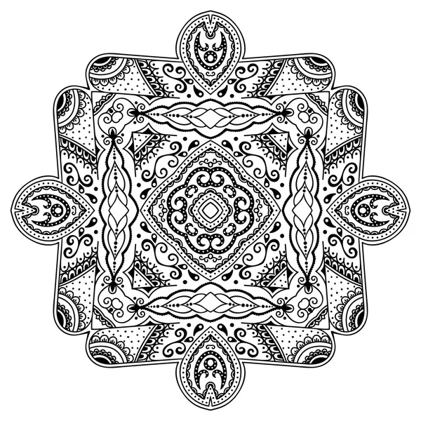 Mandala tatoo all'hennè vettoriale. Stile Mehndi . — Vettoriale Stock