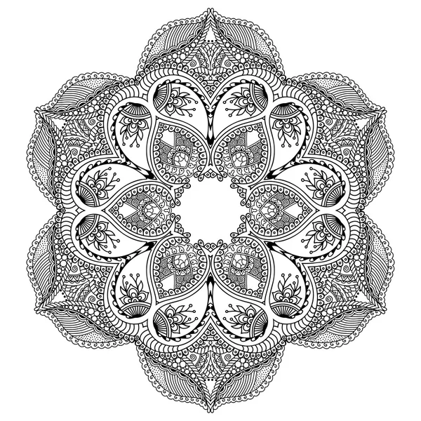 Vector henna tattoo mandala. Mehndi stijl. — Stockvector