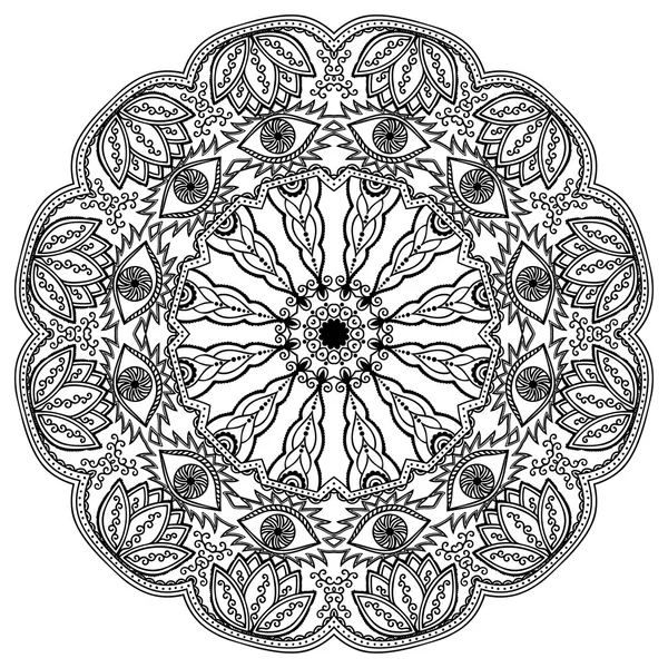 Vector henna tatoo mandala. Estilo Mehndi . — Archivo Imágenes Vectoriales