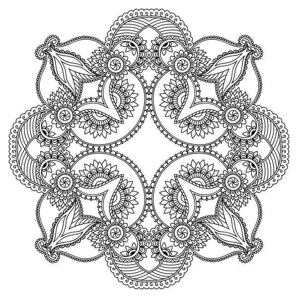 Vector henna tattoo mandala. Mehndi stijl. — Stockvector