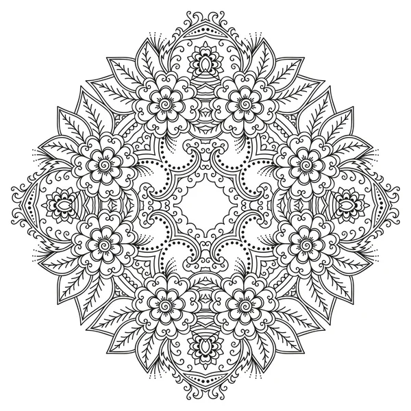 Vector henna tatoo mandala. Style Mehndi . — Image vectorielle