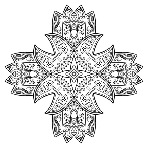 Vector henna tatoo mandala. Estilo Mehndi . — Vetor de Stock