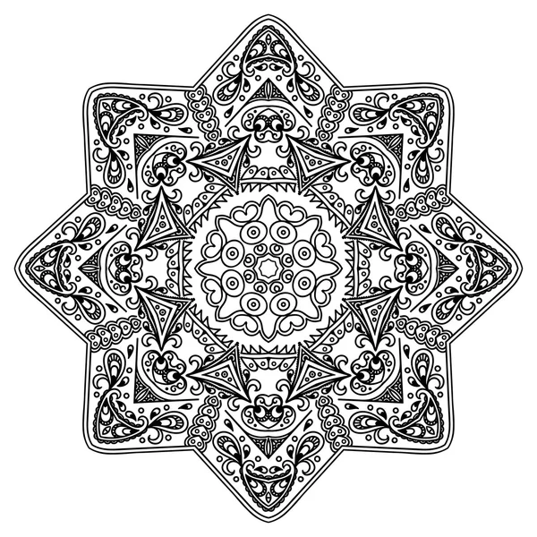 Vector henna tatoo mandala. Estilo Mehndi . — Vetor de Stock