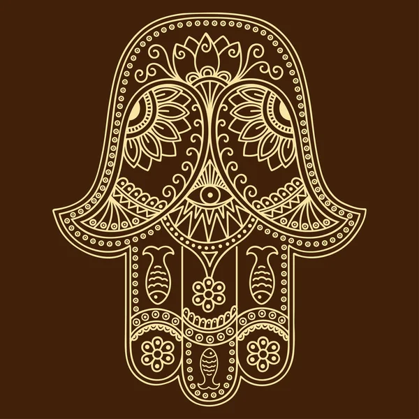 Vector hamsa hand drawn symbol — Stock Vector