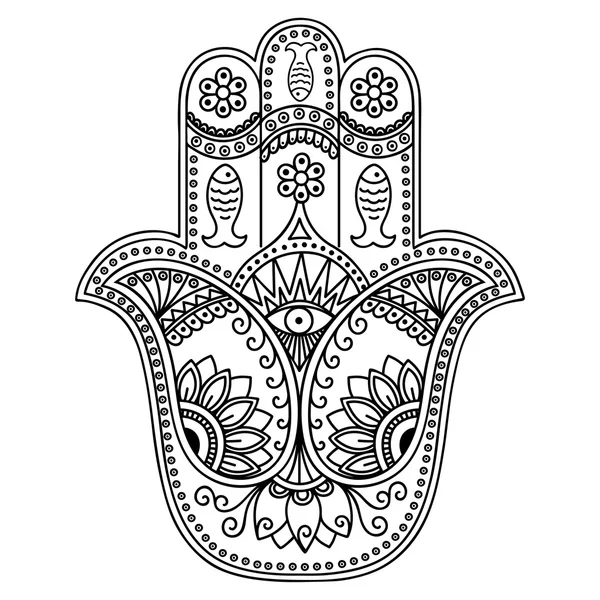 矢量 hamsa 手绘制的符号 — 图库矢量图片