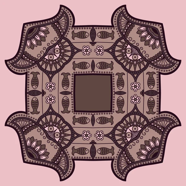 Imagen vectorial de mandalas de color en estilo oriental . — Vector de stock