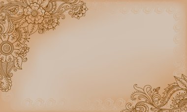Süslü vektör kartı mehndi tarzı.