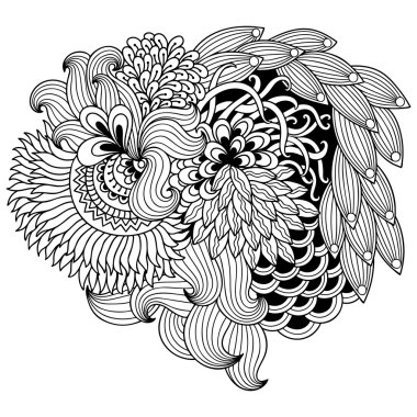 Kına dövme çiçek şablon. Mehndi.