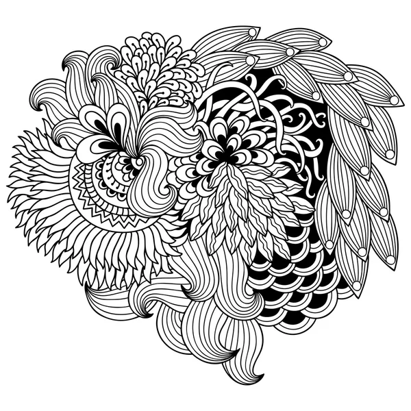 Hennafestés virág sablon. Mehndi. — Stock Vector