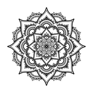 Vektör kına dövme mandala. Mehndi stili.