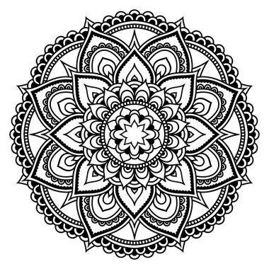 Vektör kına dövme mandala. Mehndi stili.