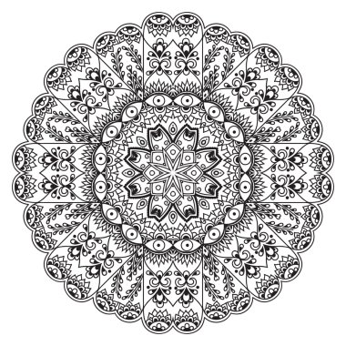 Vektör kına dövme mandala. Mehndi stili.