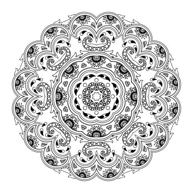 Vektör kına dövme mandala. Mehndi stili.