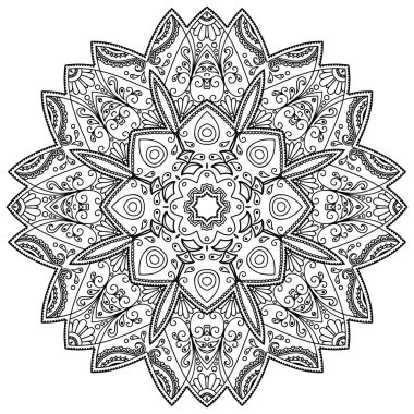 Vektör kına dövme mandala. Mehndi stili.