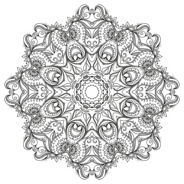 Vektör kına dövme mandala. Mehndi stili.