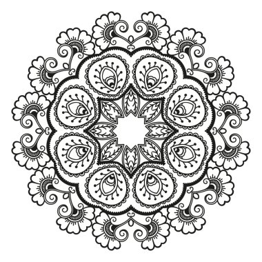 Vektör kına dövme mandala. Mehndi stili.