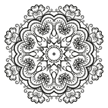 Vektör kına dövme mandala. Mehndi stili.