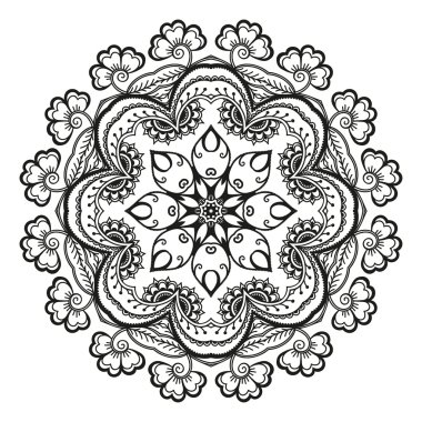 Vektör kına dövme mandala. Mehndi stili.