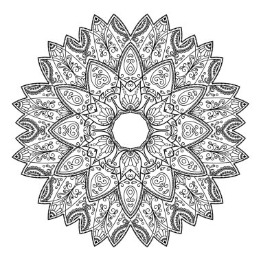 Vektör kına dövme mandala. Mehndi stili.