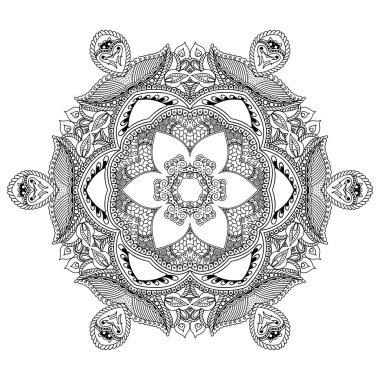 Vektör kına dövme mandala. Mehndi stili.