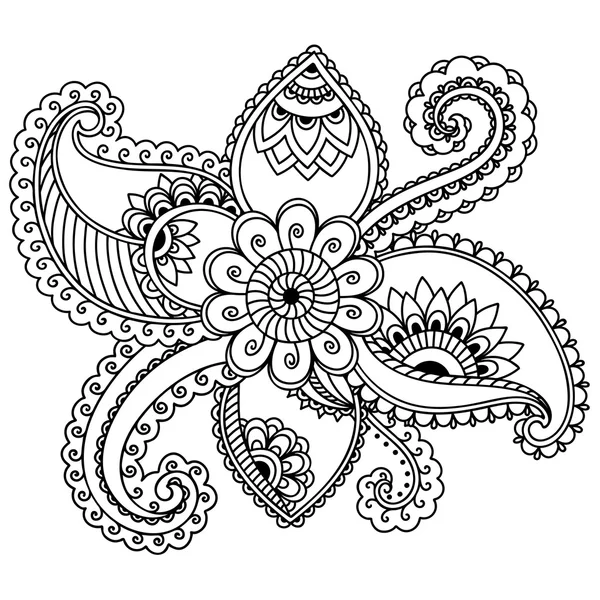 Henna tatuering blomma mall. Mehndi. — Stock vektor