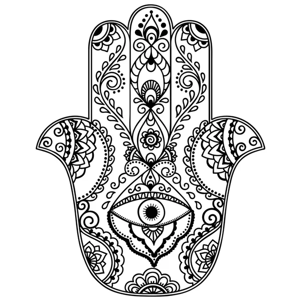 Zentangle vector Hamsa Hand for adult anti stress coloring pages ...