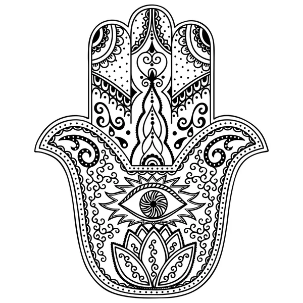 Simbol gambar tangan hamsa vektor - Stok Vektor