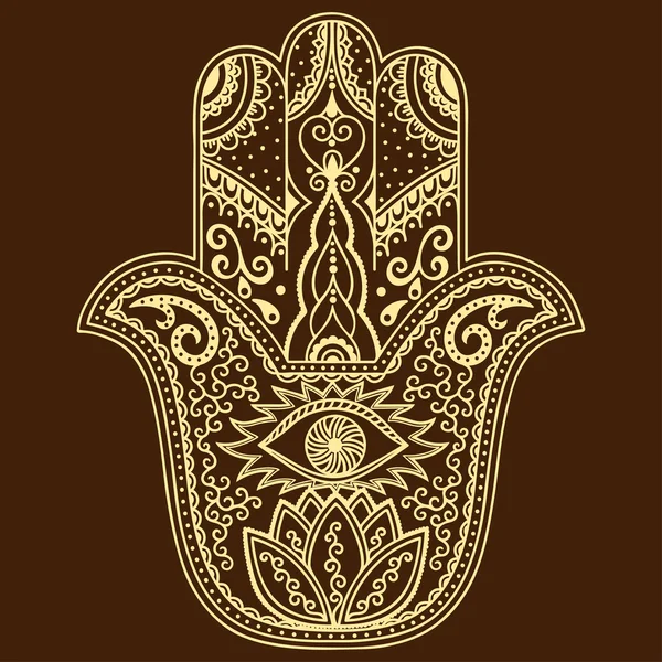 Vector hamsa hand getekend symbool — Stockvector