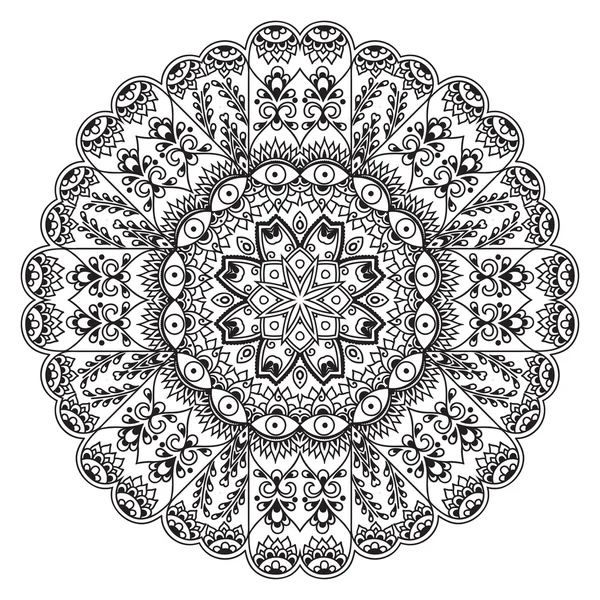 Vector henna tatoo mandala. Estilo Mehndi . — Archivo Imágenes Vectoriales